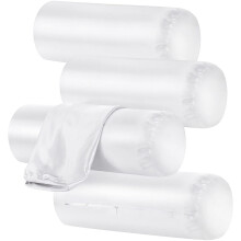 Housse de coussin cervical blanche, taie d'oreiller traversin en satin respirant avec fermeture éclair, lot de 4 – Compatible avec les coussins