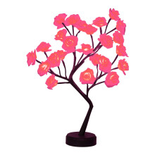 Lámpara de mesa con forma de rosal, 24 LED, funciona con pilas o USB, ideal para la decoración de San Valentín.