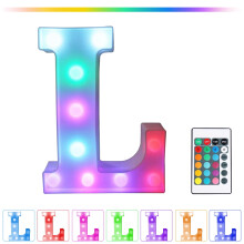 50% de descuento en Clear! Letras luminosas LED de colores con control remoto – Letras para fiestas y bares con luces, decoración para el hogar -