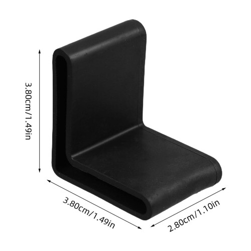 20 τεμάχια μαύρα προστατευτικά ποδιών επίπλων από PVC σε σχήμα L για πλαίσιο ραφιών, 1