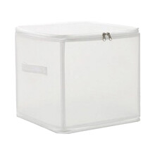 PP Transparent 7-Pc Storage Box Set, Folding & Stackable with Lids, for Clothes/Toys/Quilts, Compatible with Wardrobe & Pantry