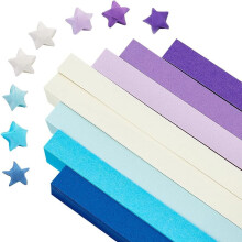 1080 Sheets 7-Color Luminous Star Origami Paper, Double-Sided, Compatible with DIY Crafts & School Teaching