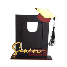 2025 Graduation Photo Frame for 4x6 Photos, Wooden Inspirational Frame – Class of 2025 Gift, Party Decoration