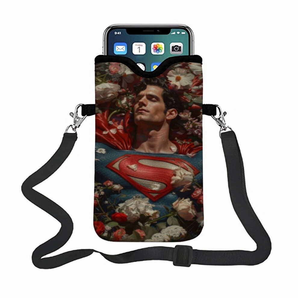 Superman Phone Bag Phone Satchel, Paired With An Adjustable Strap Small Pouch Compatible With Most Smartphones. 9122141102236