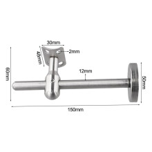 Silver Stair Handrail Bracket Bannister Wall Support Hand Rail Balustrade Strong
