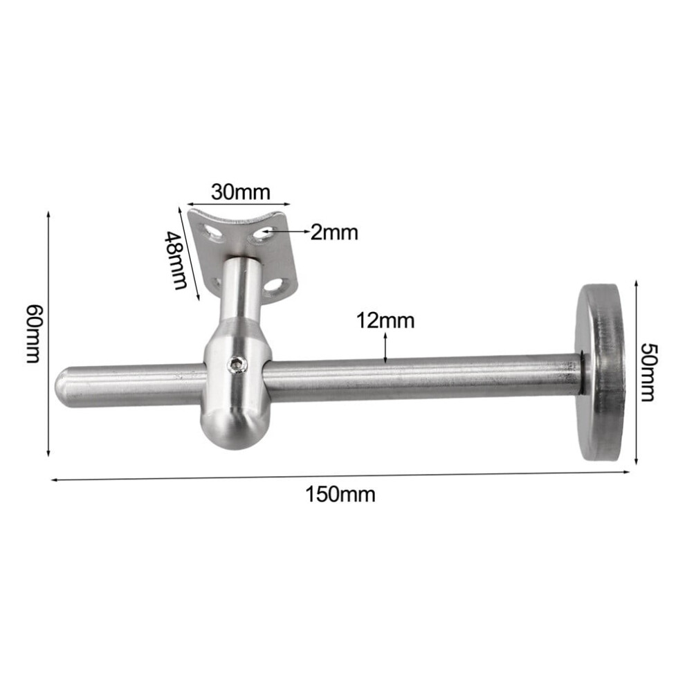 Silver Stair Handrail Bracket Bannister Wall Support Hand Rail Balustrade Strong 9122141102762