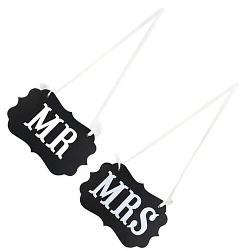 Vintage Χάρτινο Γιρλάντα Mr & Mrs – Μαύρο Kraft