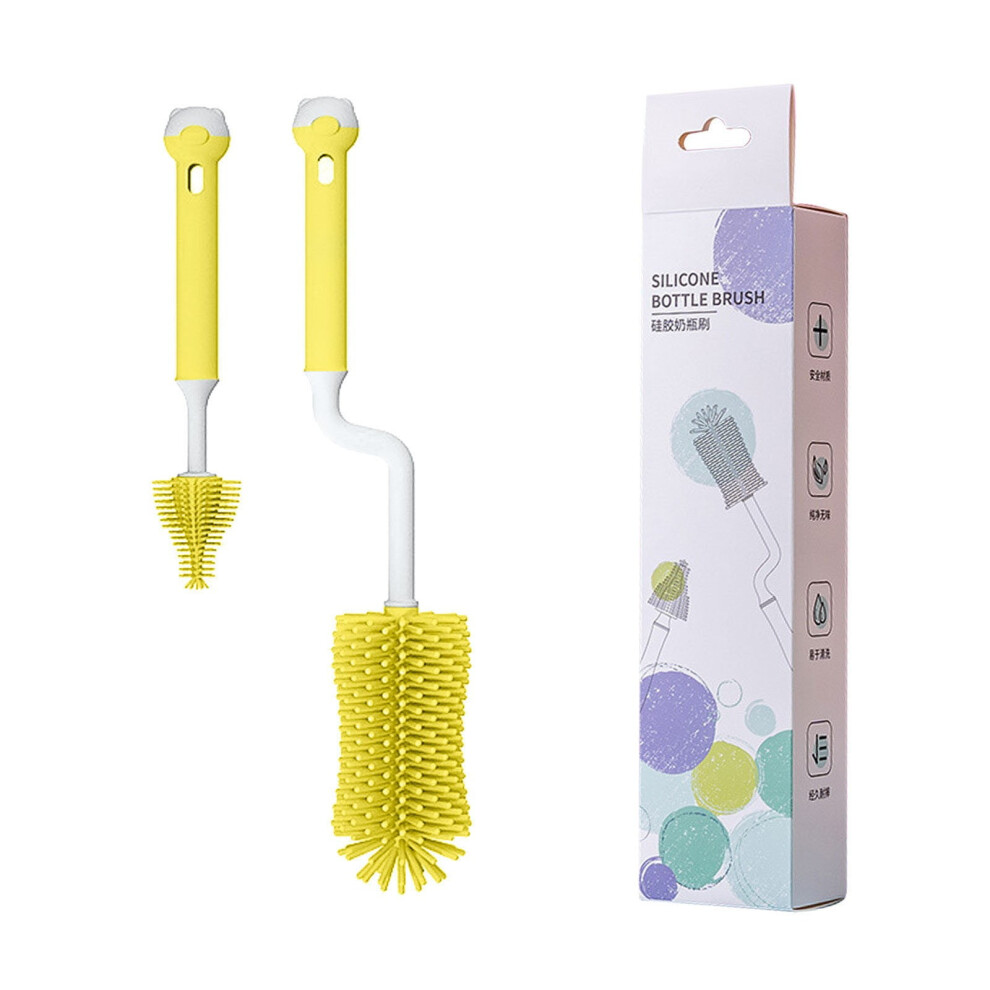 Soft Silicone Bottle Brush Set, 360 Rotatable Nipple Cleaner, Travel-Size Infant Feeding Kit – Compatible with All Bottles