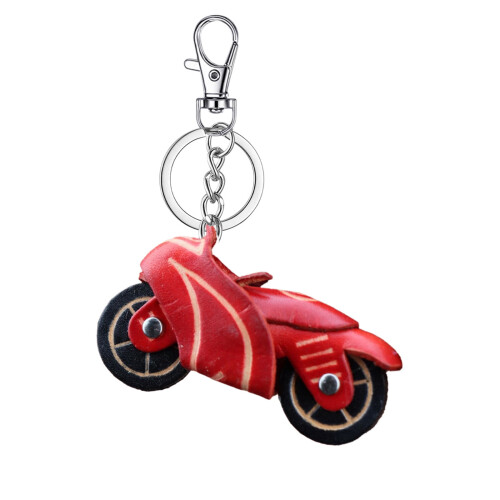 Cowhide Leather Motorcycle Keychain for Men 1pc 1