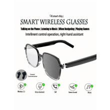 Ochelari inteligenți Bluetooth cu lentile fotocromatice și de blocare a luminii albastre, wireless pentru apeluri/muzică/asistent vocal, ramă