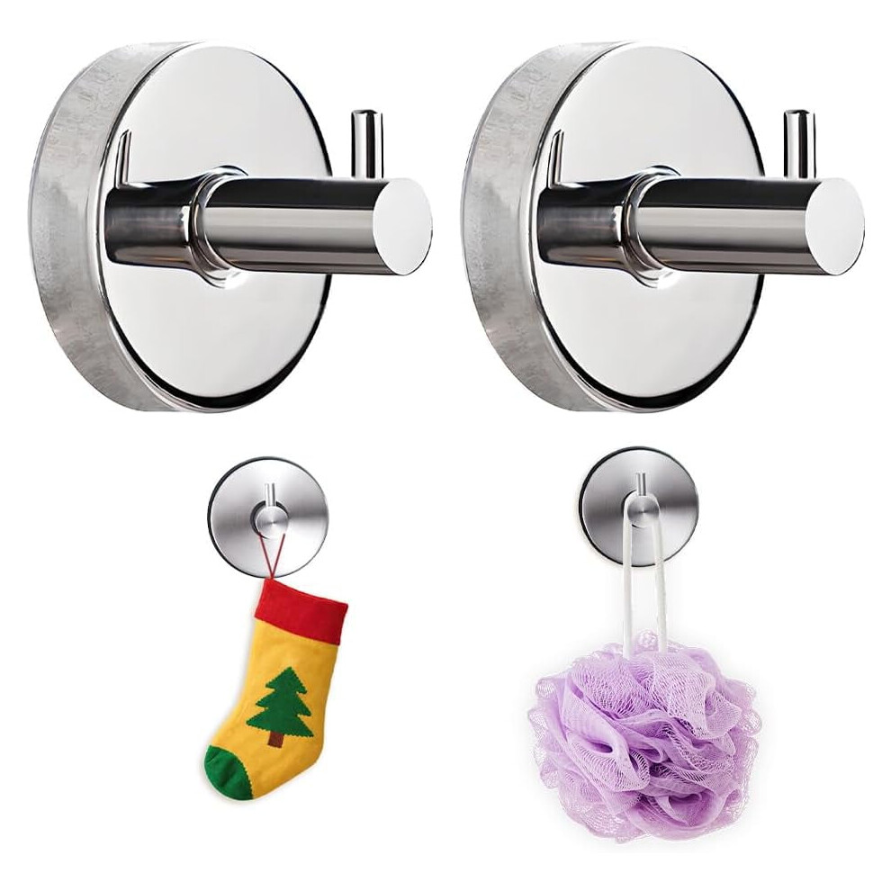 Suction Cup Hooks For Wreaths On Glass, Wreath Hanger For Front Door, Hanging Towels Suctions Cups Hooks For Showers Home Kitchen (2, Light Color) 9426043749880