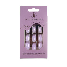 Colorful Set - 24 Pcs No Glue Medium Multicolor Squoval Nail Tips for Easy Application and Hassle- Removal