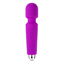 Rechargeable Wand Massager for Women – 20 Modes, 8 Speeds, Waterproof & Quiet, Cordless Body Massager for Neck, Shoulders, Back, Feet – Purple
