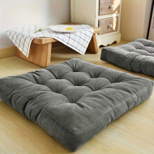 Large Corduroy Floor Pillow – Thick Plush Tatami Cushion for Yoga, Meditation, Lounge | 100% Polyester, Neutral | Living Room, Office, Balcony Decor