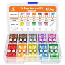 60Pcs Car Fuse Kit (2A–40A) + Fuse Puller – Compatible with Car/RV/Truck/Motorcycle