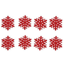 Snowflake Coasters, Red Christmas Cup Mats Wine Tea Coffee Mats Gift Box Decor for Christmas Party Winter Holiday Decoration