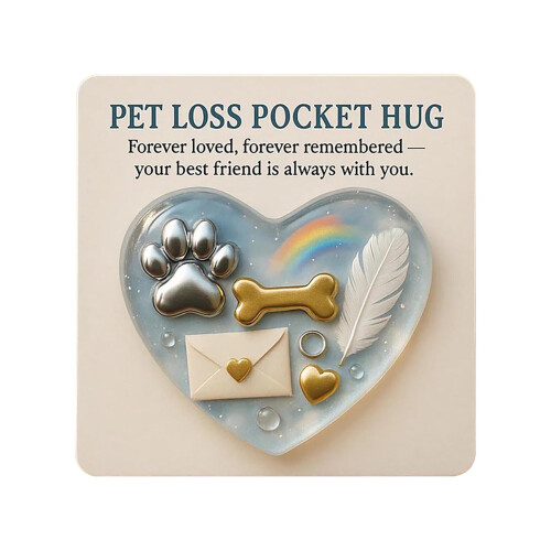 Pet Commemorative Heart Keepsake Pocket Gift with Sympathy