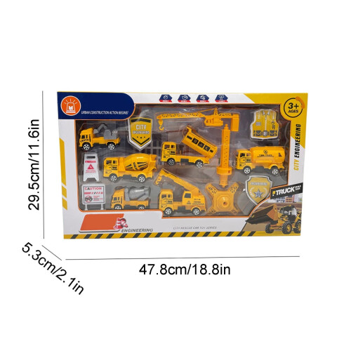 Pullback Construction Vehicle Set Friction-Powered 14 Pieces 2