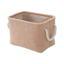 Faux Fleece Storage Baskets with Rope Handles – Multi-Function for Toiletries, Living Room & Bathroom – Wool-Like & Portable