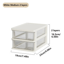 2-6Layers Medium Desktop Storage Box with Drawer Heightened Table Organizer Plastic Office storage cabinet for home Stationery