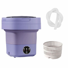 Portable Washing Machine Foldable 6.5L 3 Modes Purple
