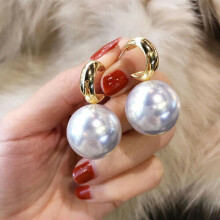 Fashion 925 Sliver Pearl Earrings Stud Dangle Drop Wedding Women Jewelry A Pair-#7
