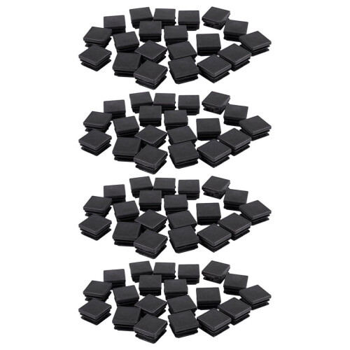 80 Pcs Plastic Square Blanking End Caps Tube Inserts 25mm x 25mm
