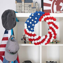Patriotischer Rosenkranz – aus weichem Schaumstoff, geeignet für den 4. Juli und den Memorial Day, für den Innen- und Außenbereich