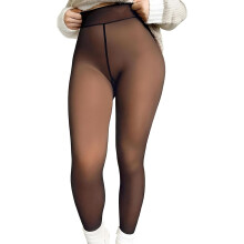 Magic Bare-Leg Look Fleece-Lined Tights for Women, Soft Full-Footed Warm Fluffy Leggings with Tummy Control for Work, Casual or Winter Layering