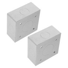Lot de 2 boîtes de jonction murales en acier inoxydable durable, résistantes au feu, pour montage en surface.