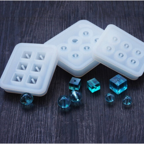 4Pcs White Silicone Bead Mold Reusable Casting Mould for Jewelry Making