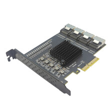 Adaptador PCIe de 4 Puertos SFF-8087 A Tarjeta de Expansión SATA3.0 de 16 Puertos, Controlador SATA3.0 para Windows 10/11/2003/Linux