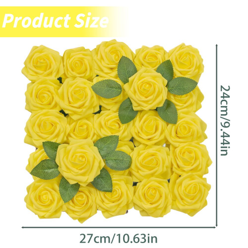 Realistic Blush Foam Roses with Stems 50 Pcs 1