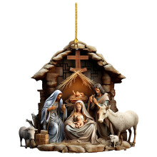 3.15Inch Nativity Ornaments Sublimation Christmas Pendants Christmas Baby Mary Gift Suitable for Christmas Tree Decoration,Christmas Gifts