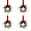 Mini Christmas Wreath Set Snow-Flocked Red Berry Bow 4 pcs 1