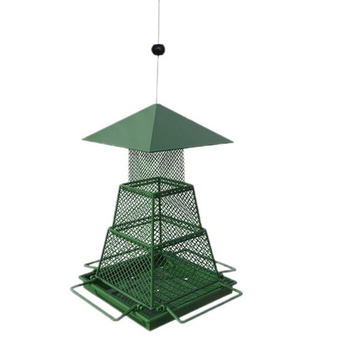 Outdoor folding multi-layer bird feeder wrought iron