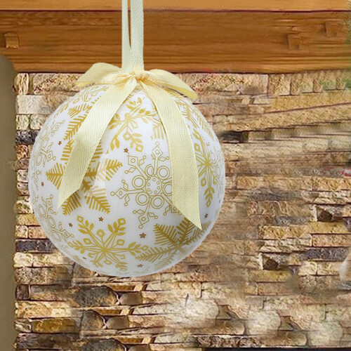 Holiday Ball Ornament, Yellow Plastic Light Bulb Style, 2.8 1
