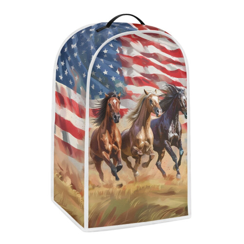 Galloping Horses on US Flag 1pc Protective Case Polyester Waterproof for Women 1