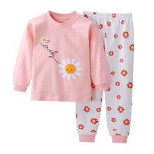Baby Girls Pajamas 2-Piece Button Down Long Sleeve Tee and Pants Cotton PJ Set Cute Cartoon Pattern Sleepwear Outfit Light Pink 3-6 Months