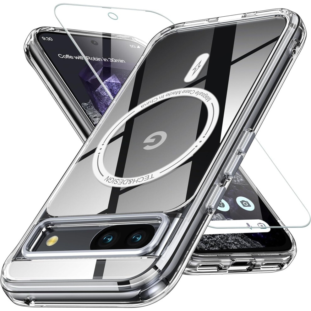 Google Pixel 8A Case With Magsafe, N52 Magnets, Screen Protector, Shockproof Clear Translucent Matte Design 9405492456075
