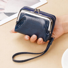 Ladies' Coin Purse with Snap Closure, Vintage Style Zipper Wallet Women, RFID Blocking Card Holder & Small Zip Around Pouch for Daily Use and Travel