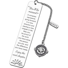 Retirement Gift for Woman – Compass Bookmark, "You Will Be Missed", Compatible with 2025 Farewell & Going-Away Gifts for Coworkers, Friends,
