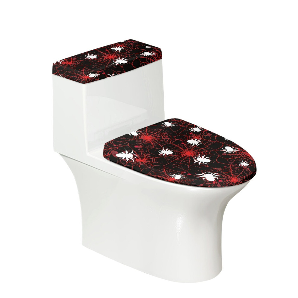 Toilet Lid Cover And Toilet Tank Lid Cover With Elastic Edge Pack Of 2 Toilet Lid Seat Cover Set U-Shaped For Universal Spider 9341593681919