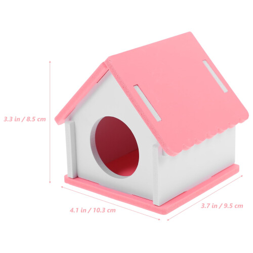 Casinha rosa de PVC para hamster, ninho seguro e reutilizável para dormir, 18 cm (7 polegadas). 1