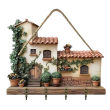 Wall Hooks Decorative Key Hangers Wooden Cottage Style Entryway Organizer for Home Storage Durable Hanging Solution for Living Room Hallway