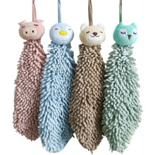 3 Pack Chenille Hand Towels,Kitchen Hand Towels with Loop,Hanging Hand Towels for Bathroom