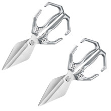 2025 Heavy-Duty 2-in-1 Kitchen Shears, Ergonomic Stainless Steel Scissors for Fish, Meat, Seafood, Walnuts – Compatible with All Kitchens