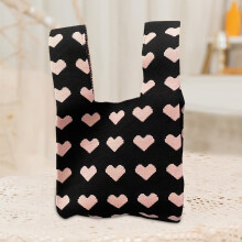 Modische Schultertasche, Stricktasche für Damen, ideal für Winter, Outdoor, Strand, Schwarz