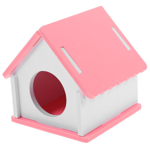 Casinha rosa de PVC para hamster, ninho seguro e reutilizável para dormir, 18 cm (7 polegadas). 2