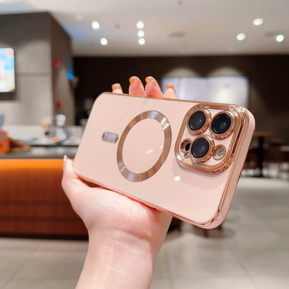 Slim Magsafe-Compatible Rubber Case For Iphone 13 Pro Â Shockproof, Camera-Protective, Elegant Screen Protector Pink 9097180876502